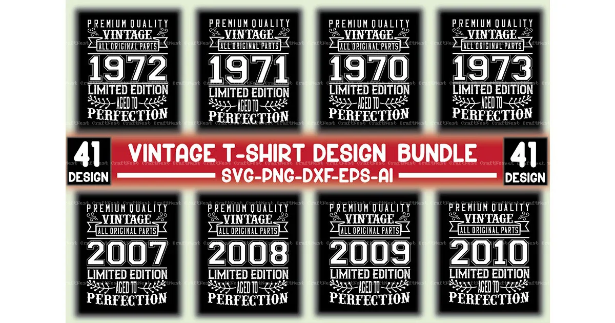 Vintage T-Shirt Design SVG Bundle