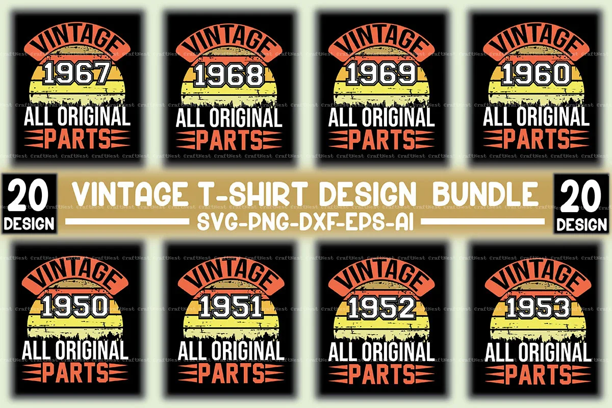 Vintage T-Shirt Design SVG Bundle