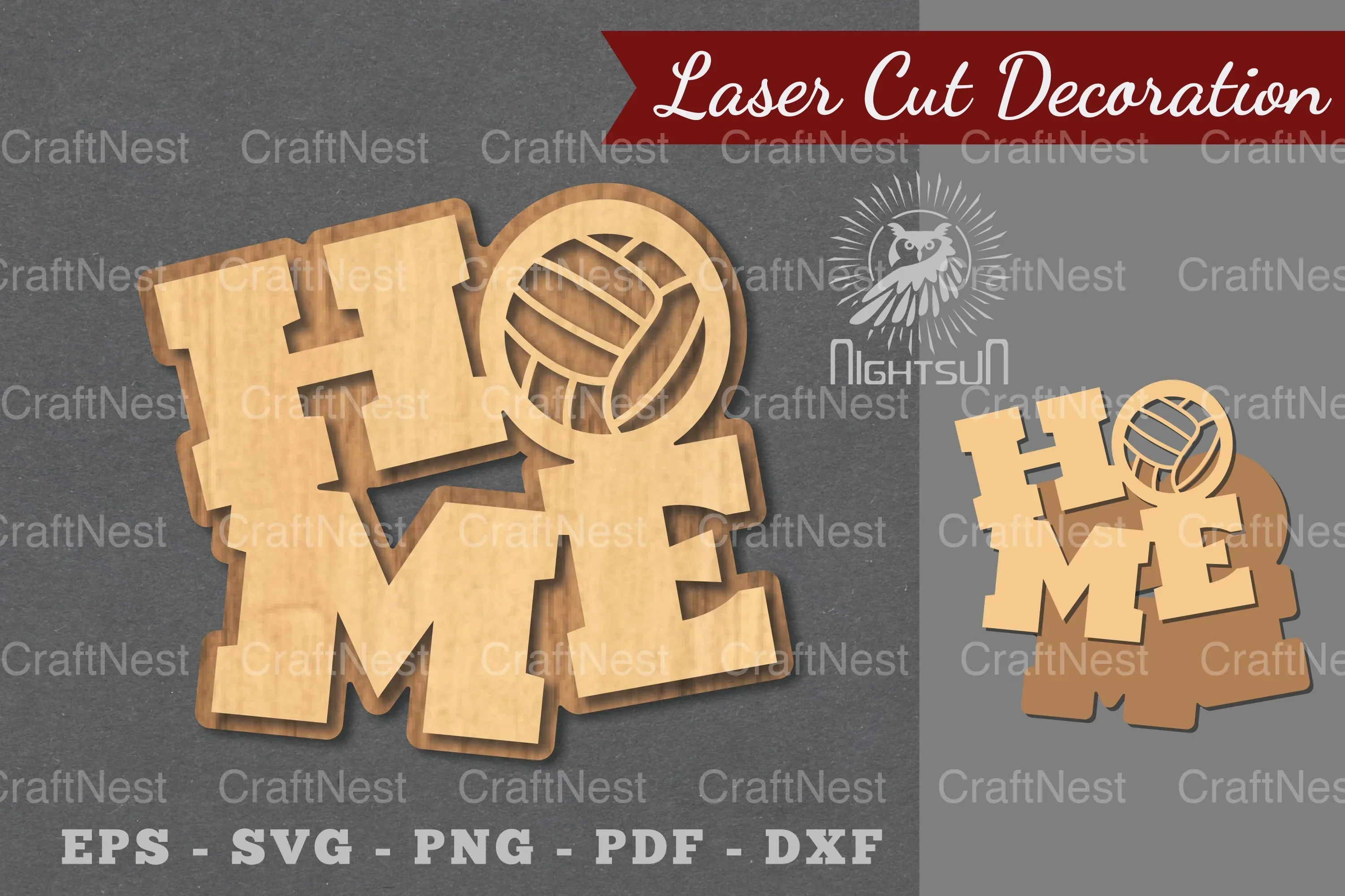 Volleyball Home Laser Cut Decoration Clipart Bundle