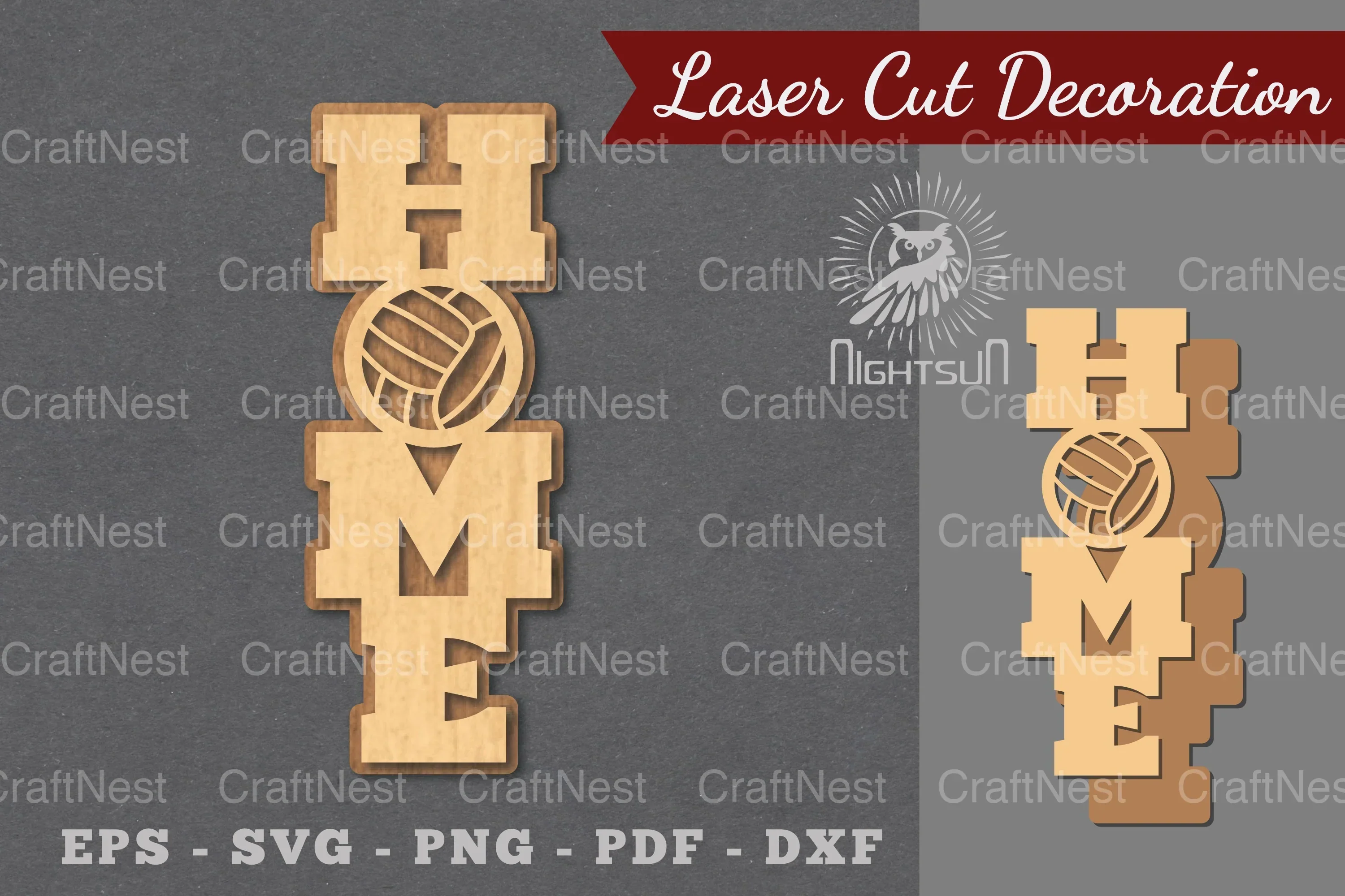 Volleyball Home Laser Cut Decoration Clipart Bundle