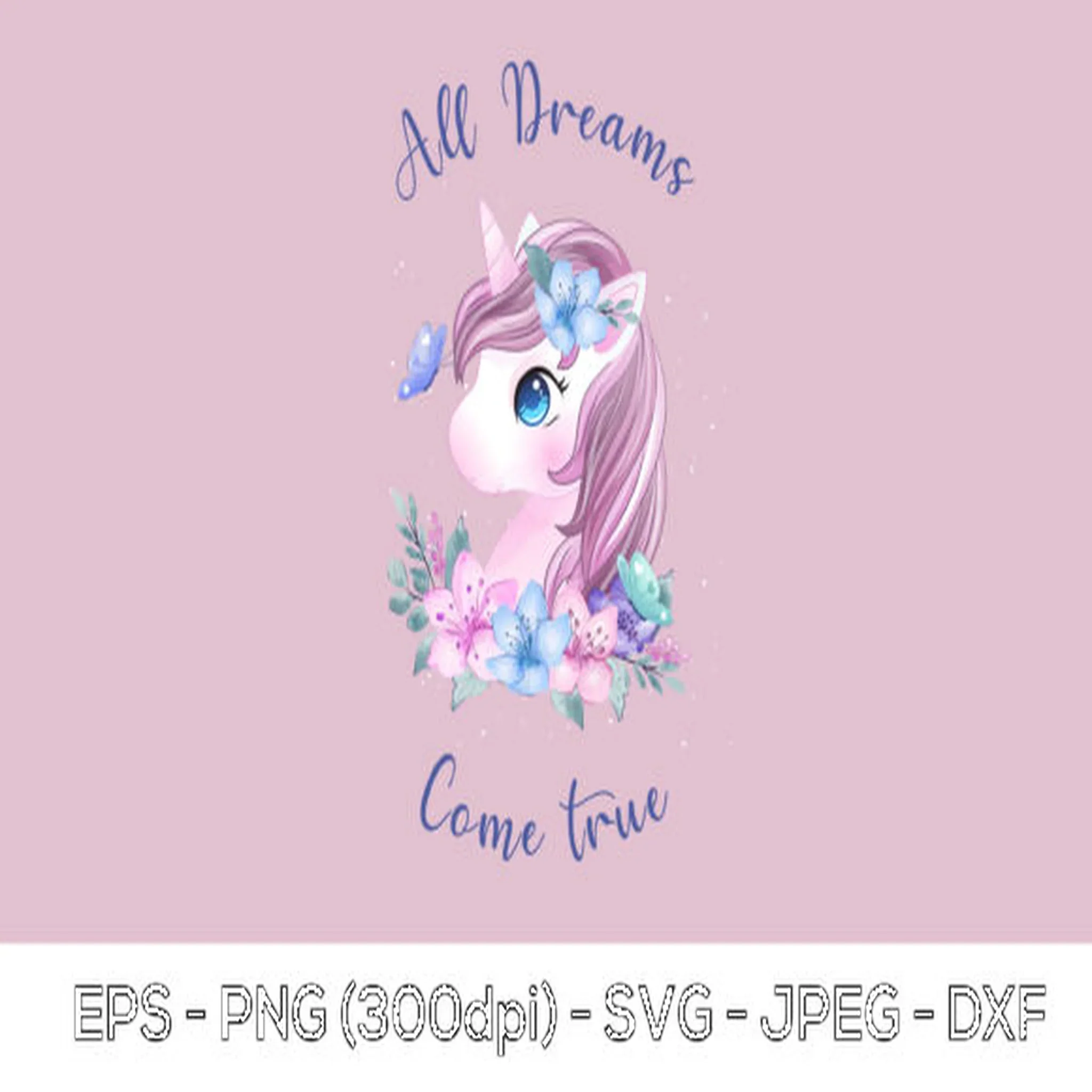 Watercolor Unicorn SVG