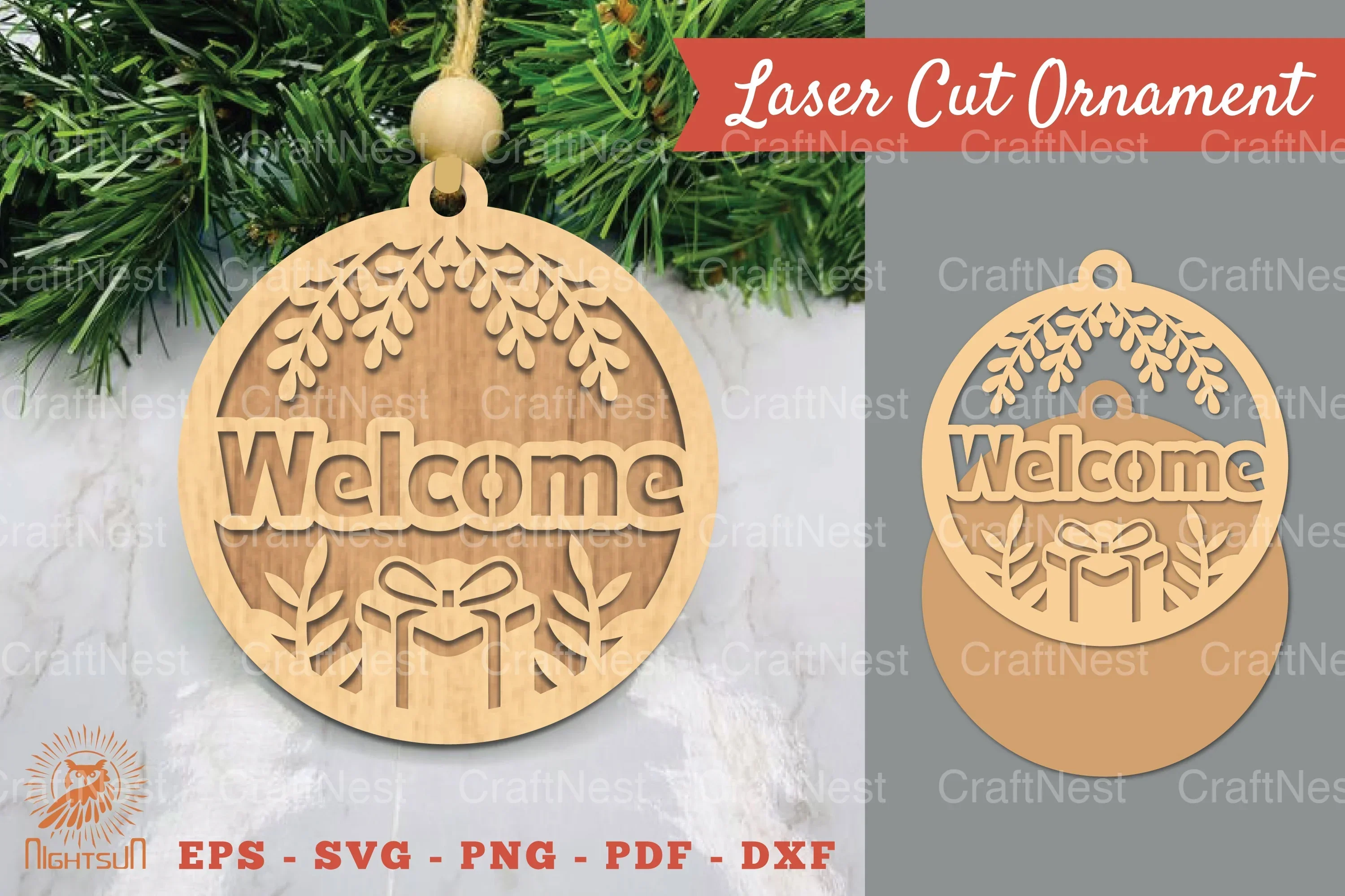 Welcome Christmas Laser Cut Ornament SVG Bundle