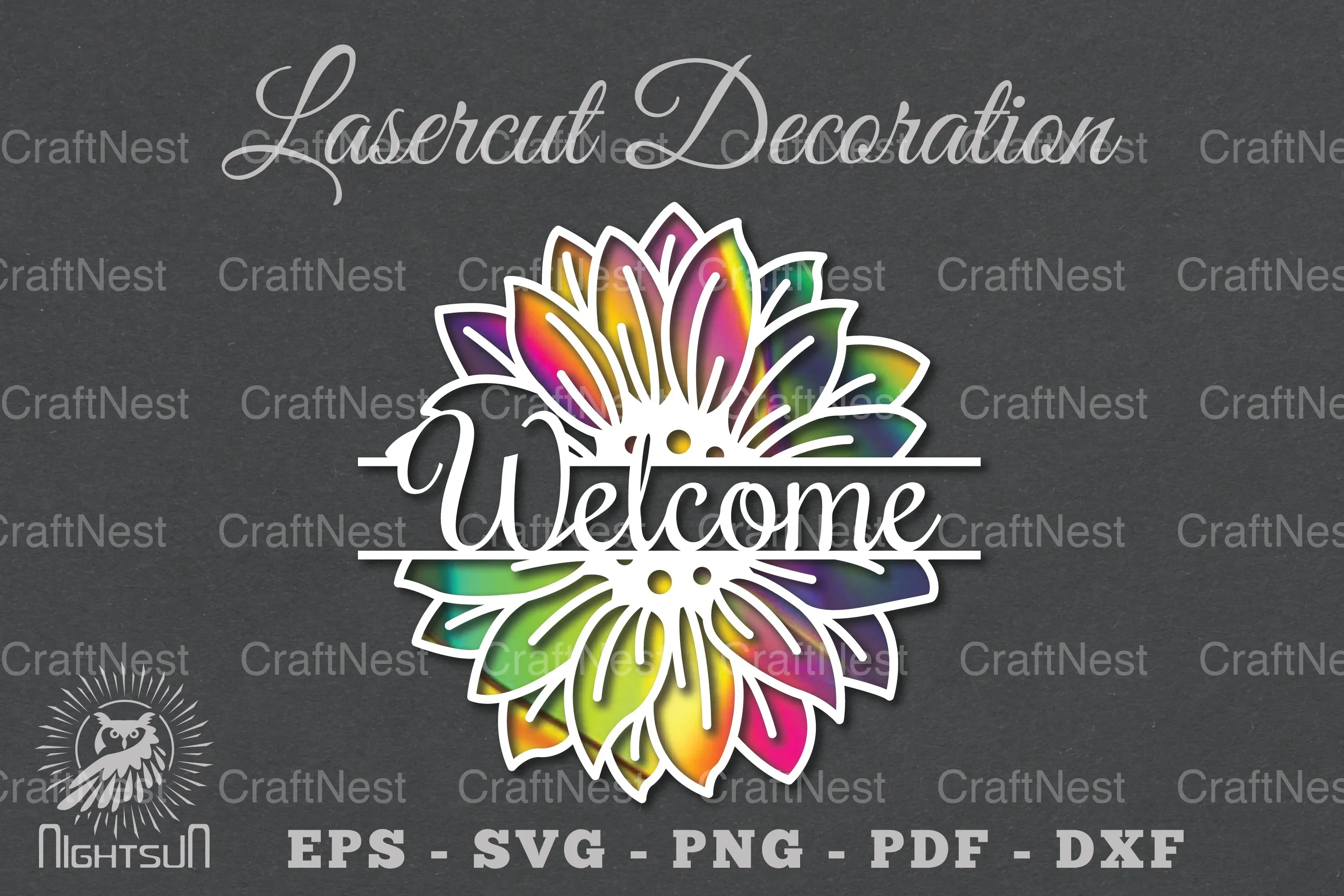 Welcome Flower Laser Cut Design Bundle
