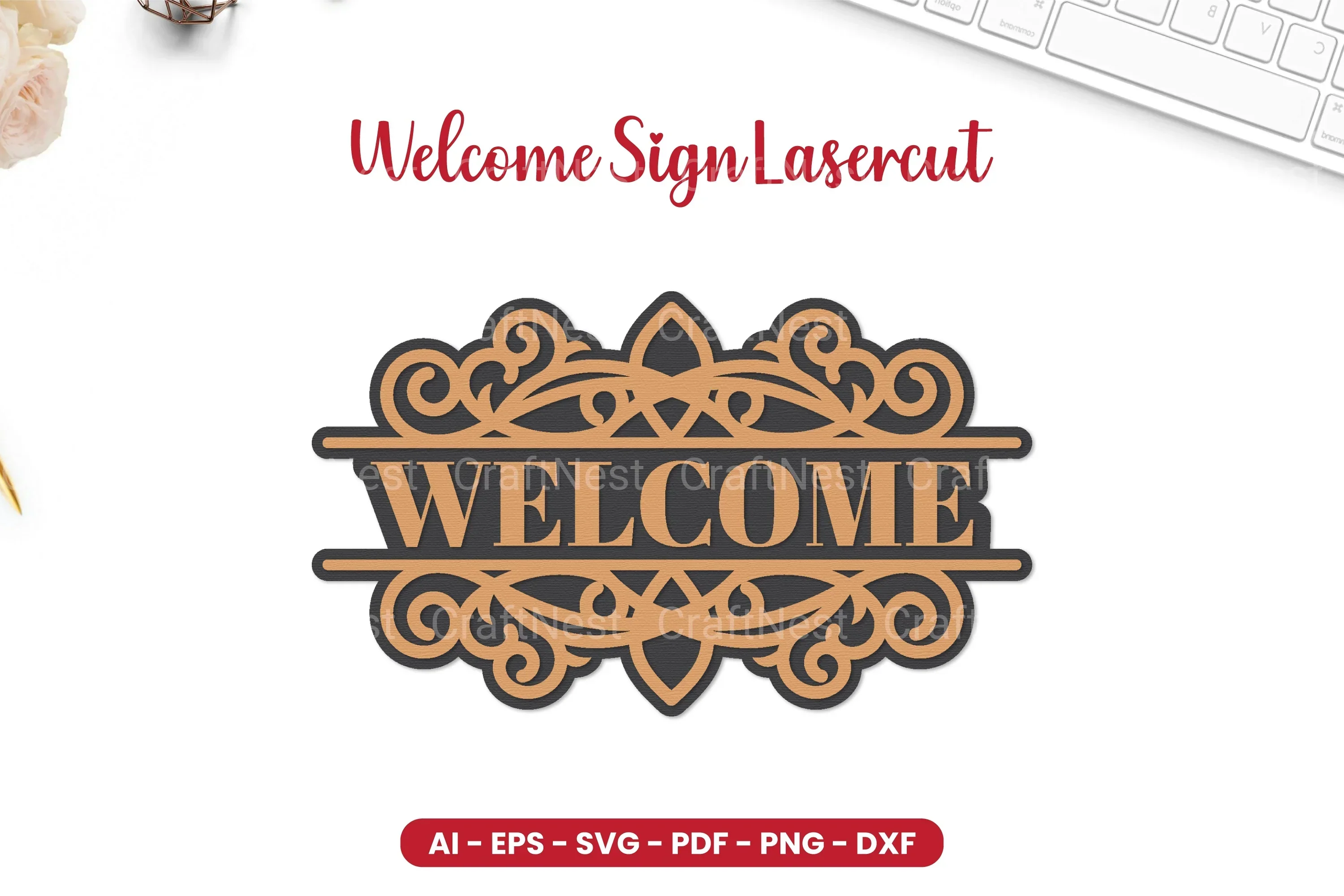 Welcome Sign Laser Cut SVG Bundle