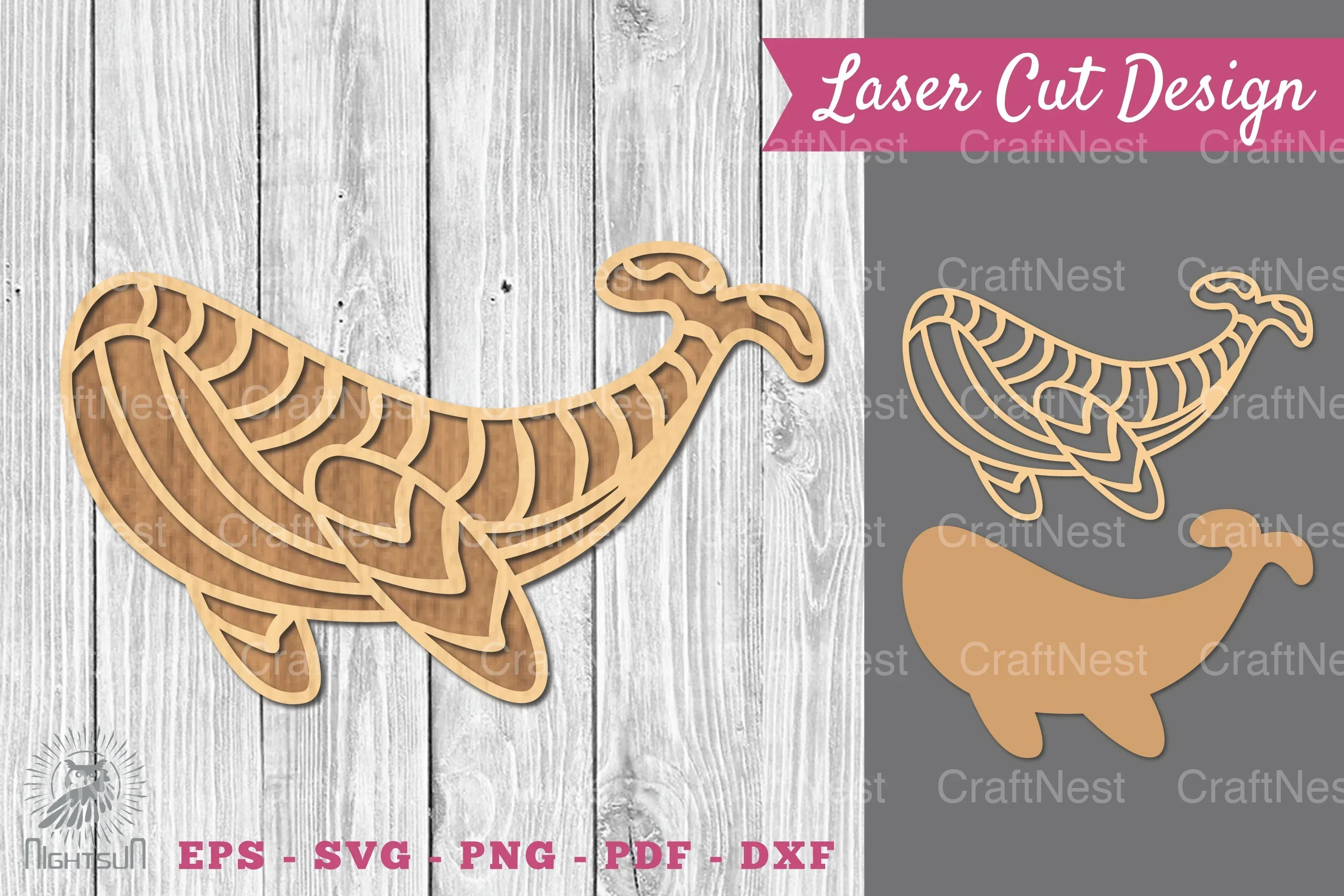 Whale Mandala Laser Cut Decoration Clipart Bundle
