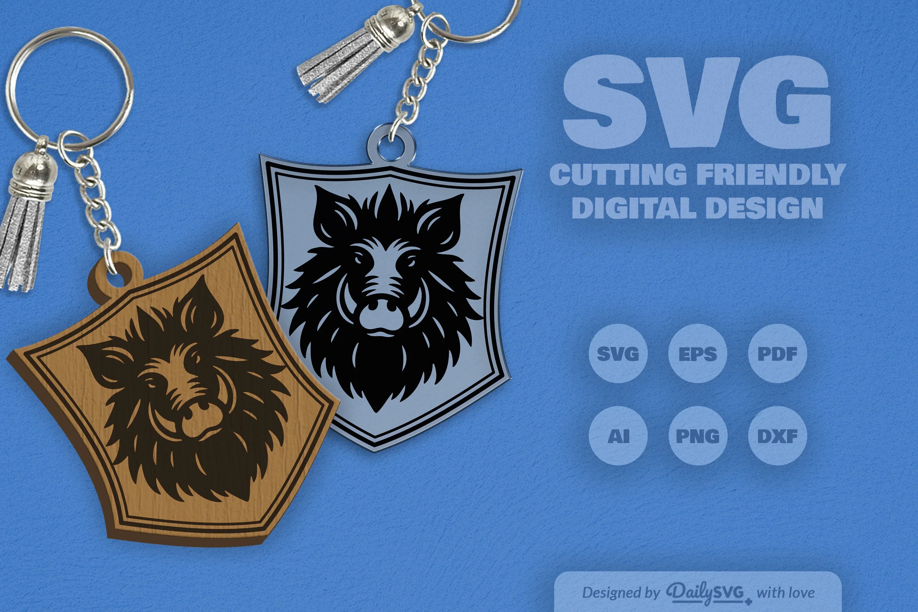 Wild Animal Keychain Laser Cut Clipart Daily SVG Bundles - Image 10