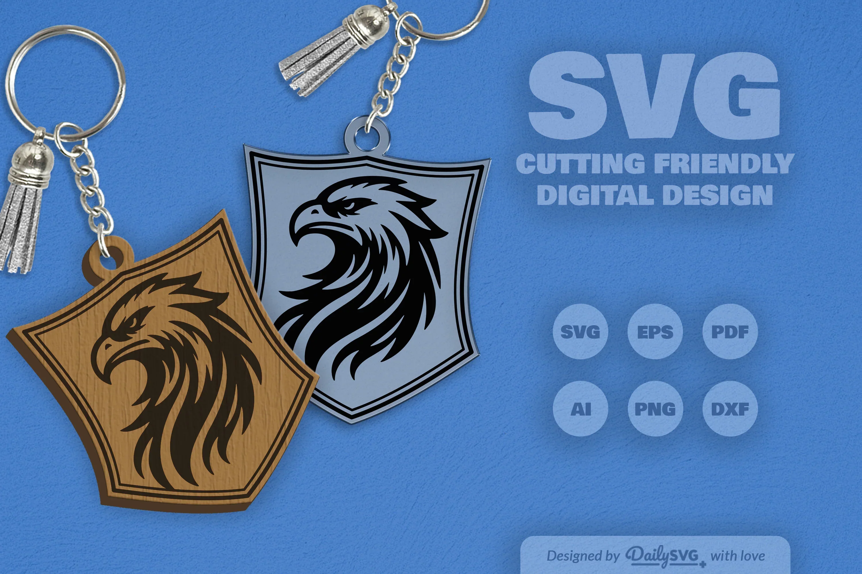 Wild Animal Keychain Laser Cut Clipart Daily SVG Bundles - Image 11