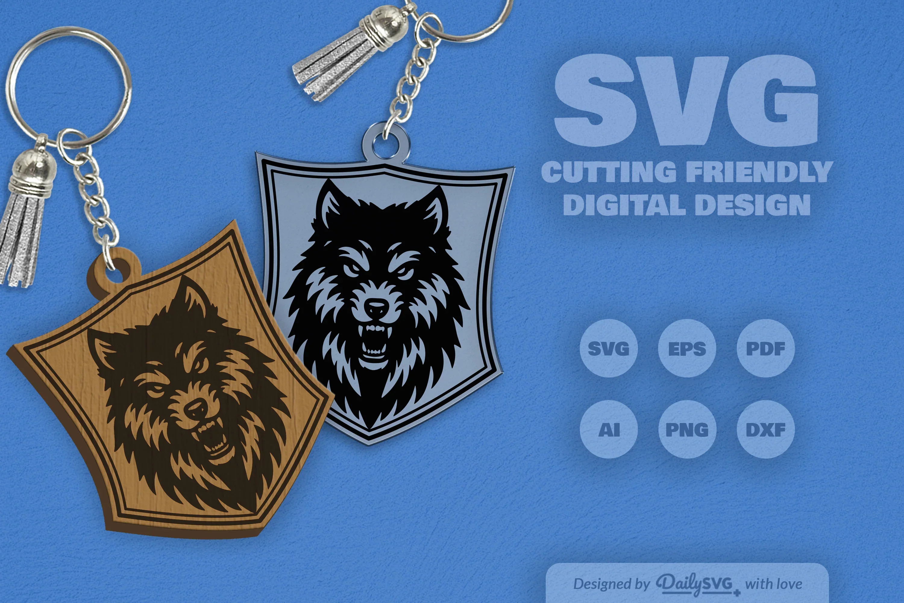 Wild Animal Keychain Laser Cut Clipart Daily SVG Bundles - Image 6
