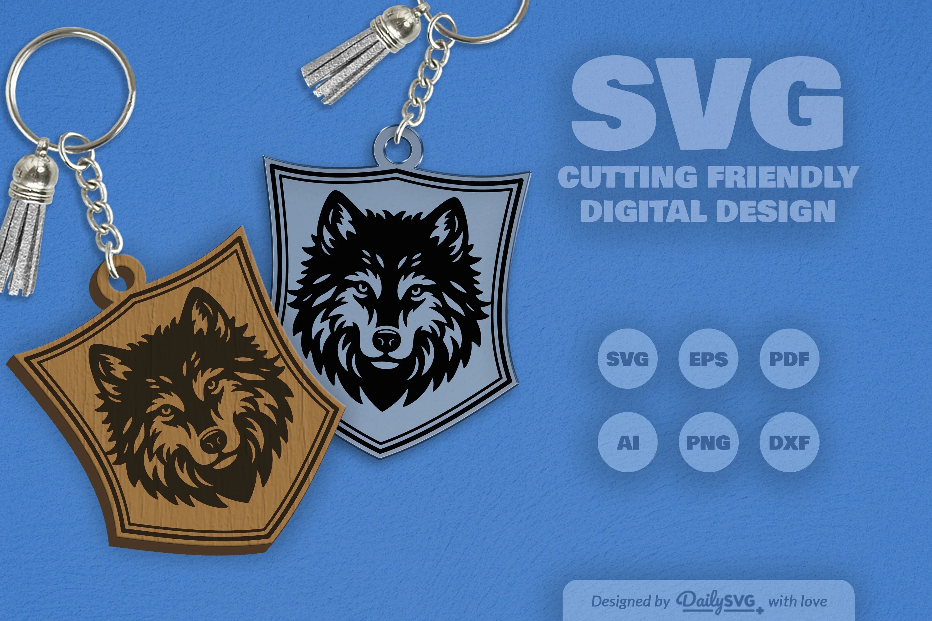 Wild Animal Keychain Laser Cut Clipart Daily SVG Bundles - Image 7