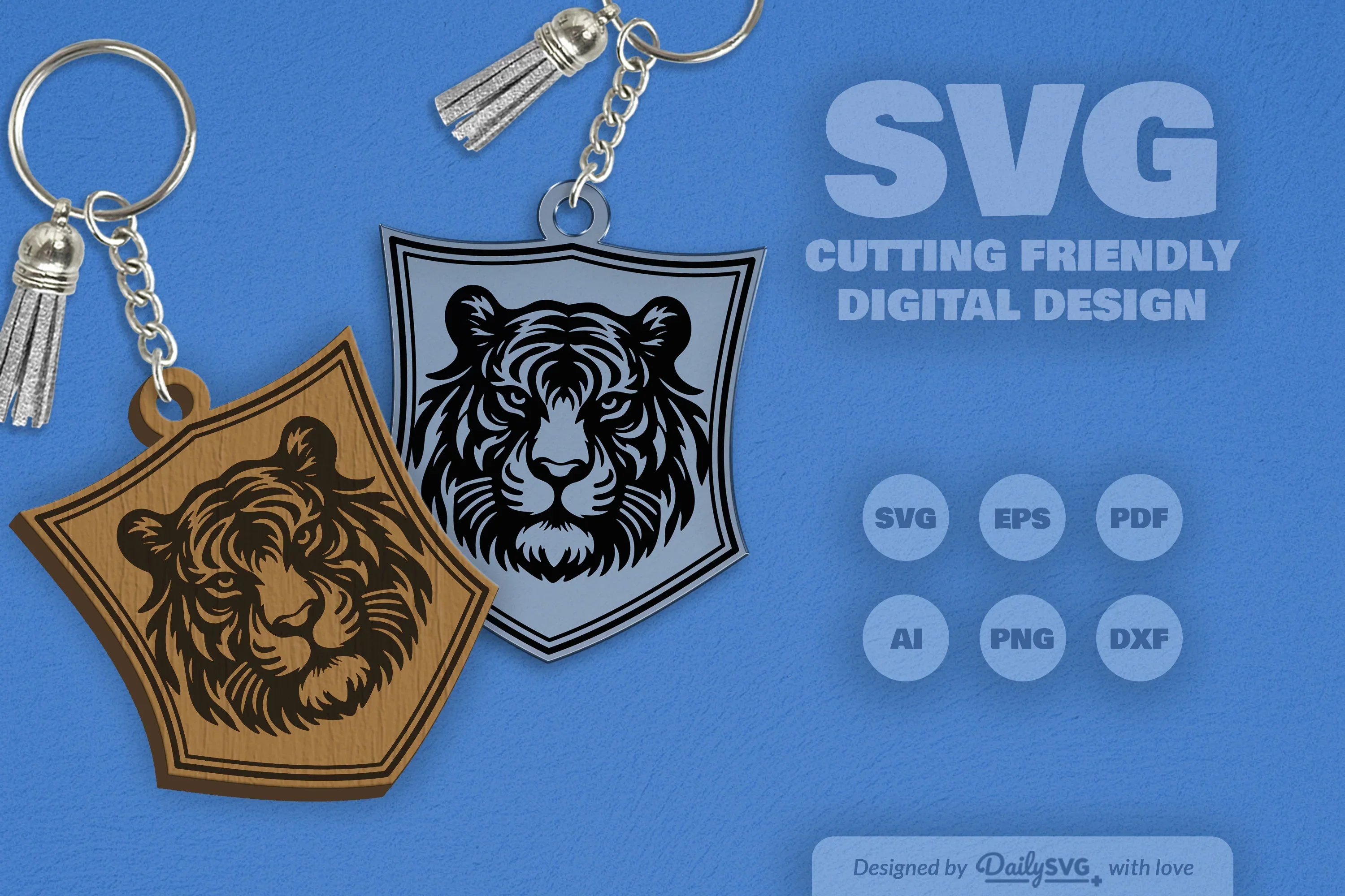 Wild Animal Keychain Laser Cut Clipart Daily SVG Bundles - Image 9