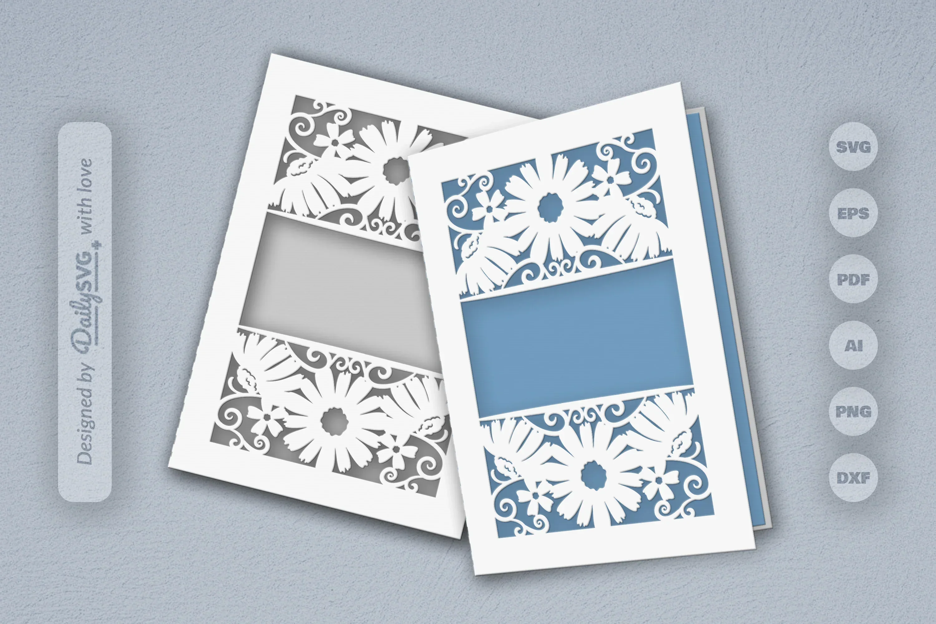 Wild Floral Cutaway Card Paper Cut SVG Bundle