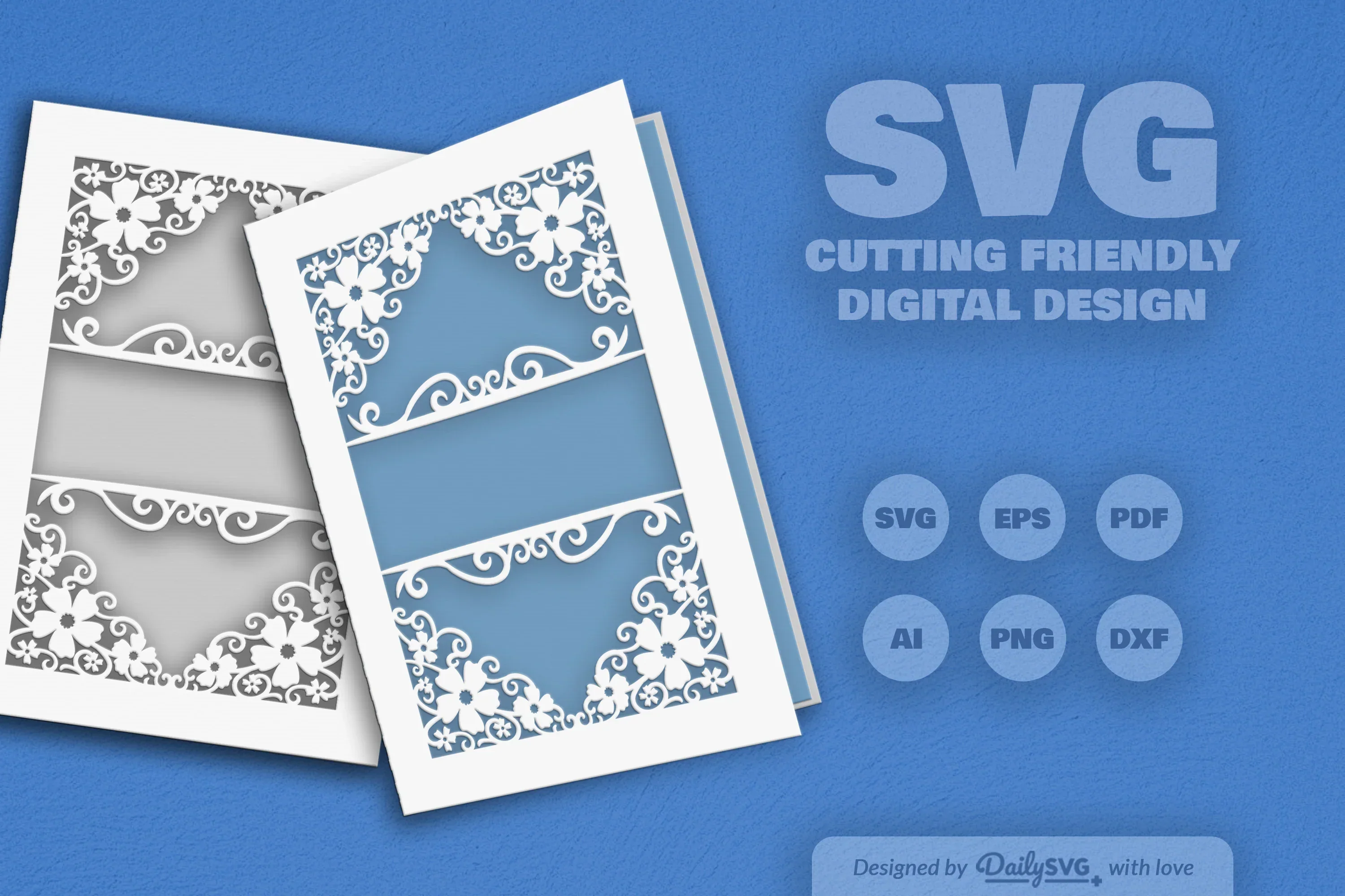 Wild Floral Cutaway Card Paper Cut SVG Bundle - Image 2