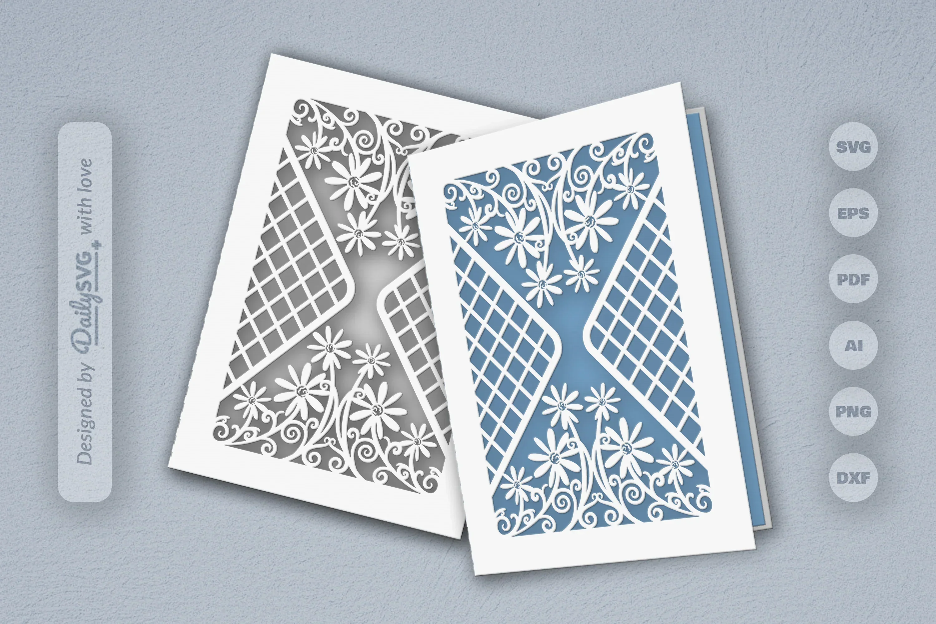 Wild Floral Cutaway Card Paper Cut SVG Bundle