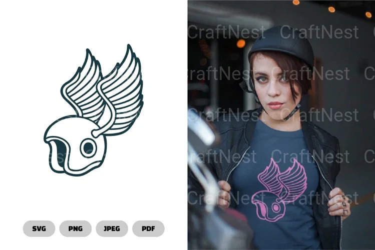 Winged Racer Helmet SVG Bundle
