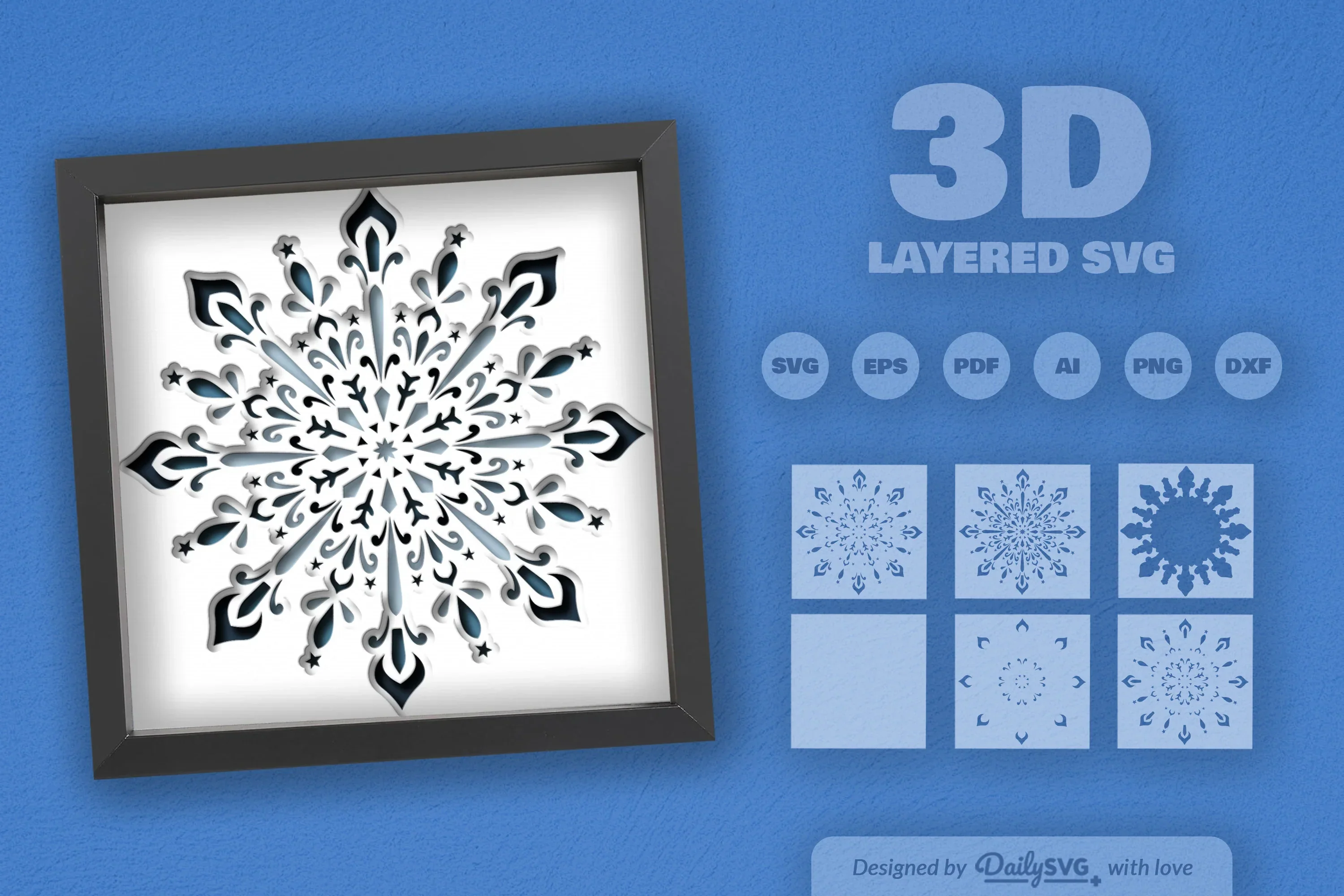Winter Mandala Papercut SVG Bundle - Image 2