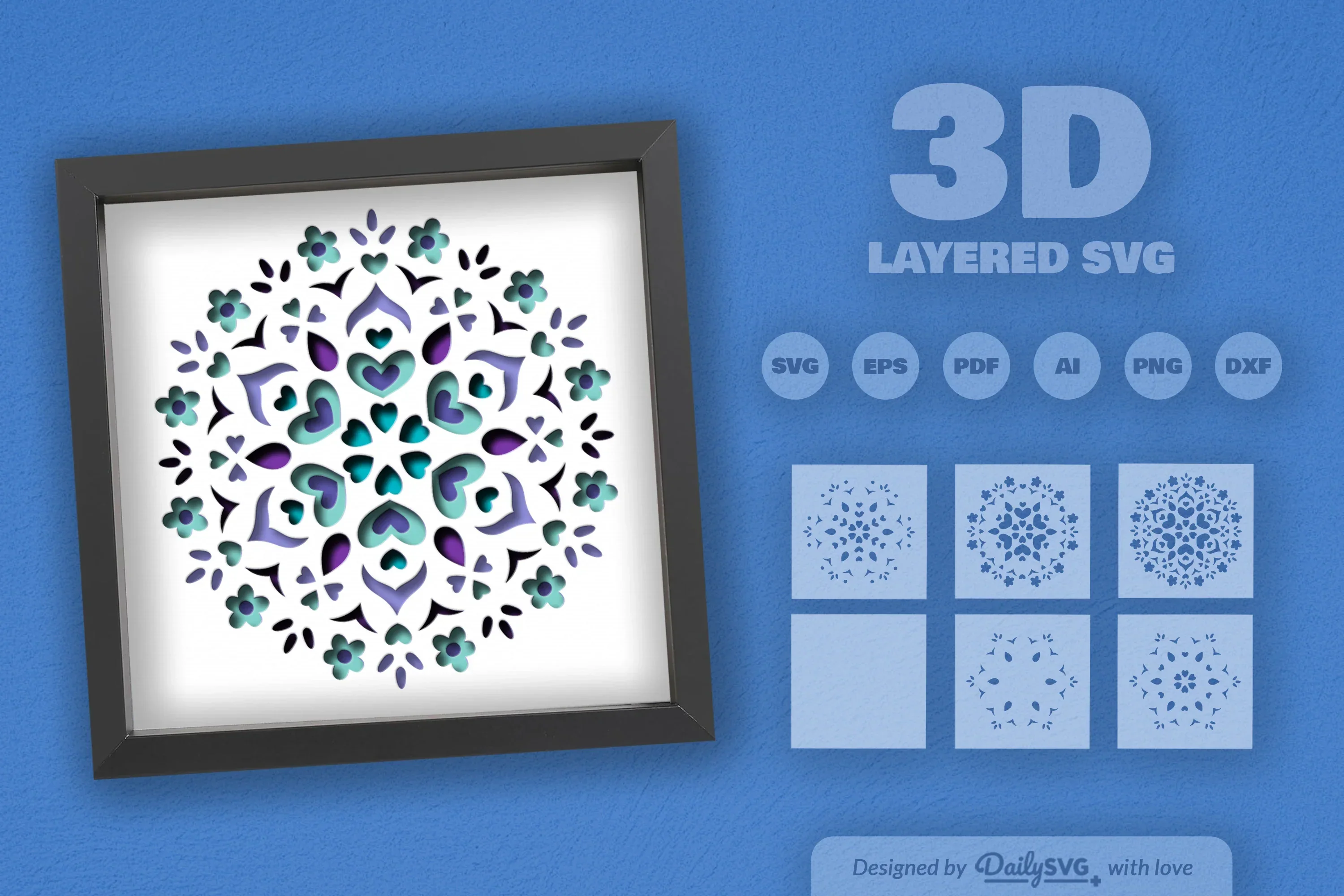 Winter Mandala Papercut SVG Bundle - Image 2