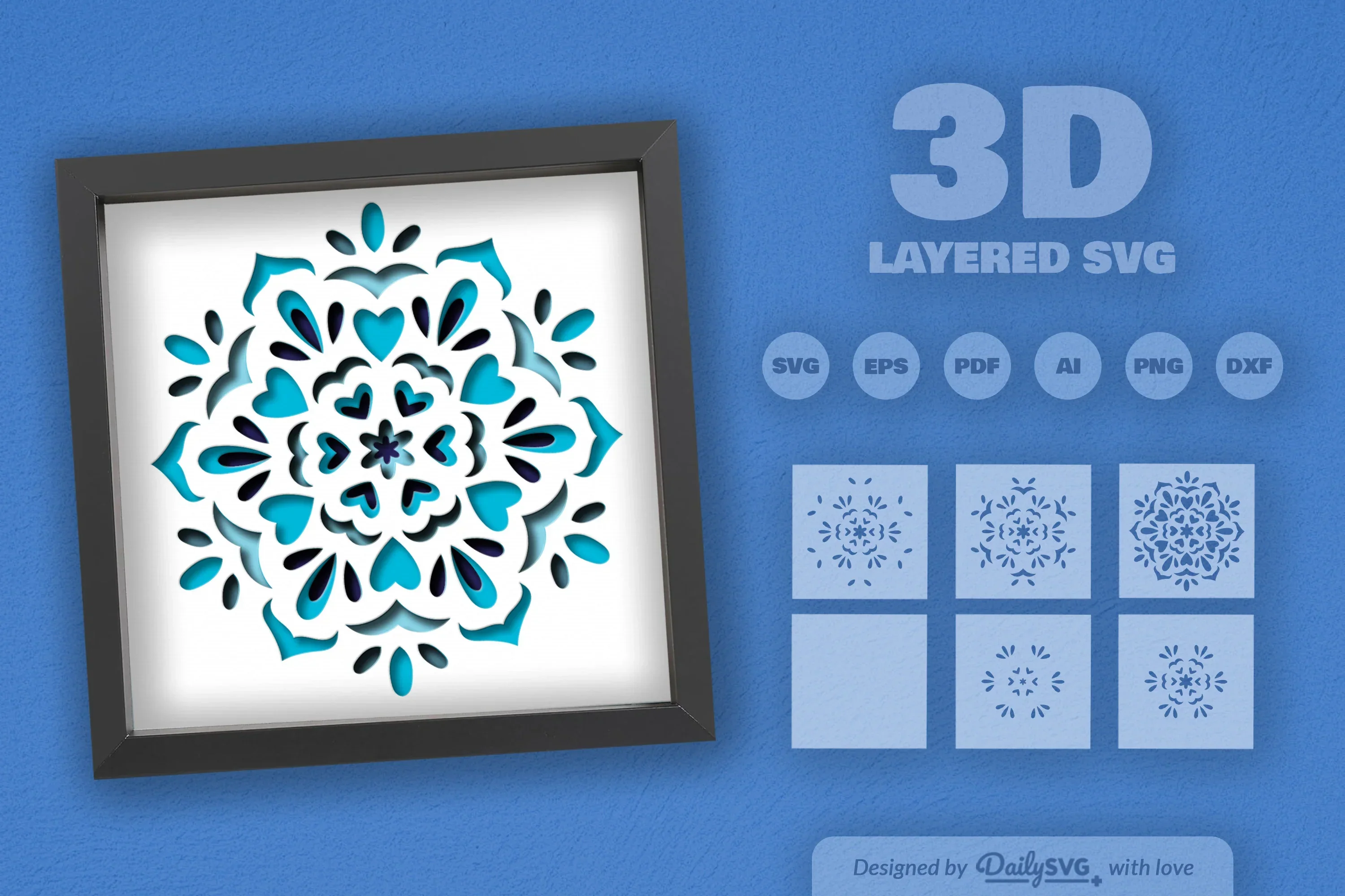 Winter Mandala Snow Papercut SVG Bundle - Image 2