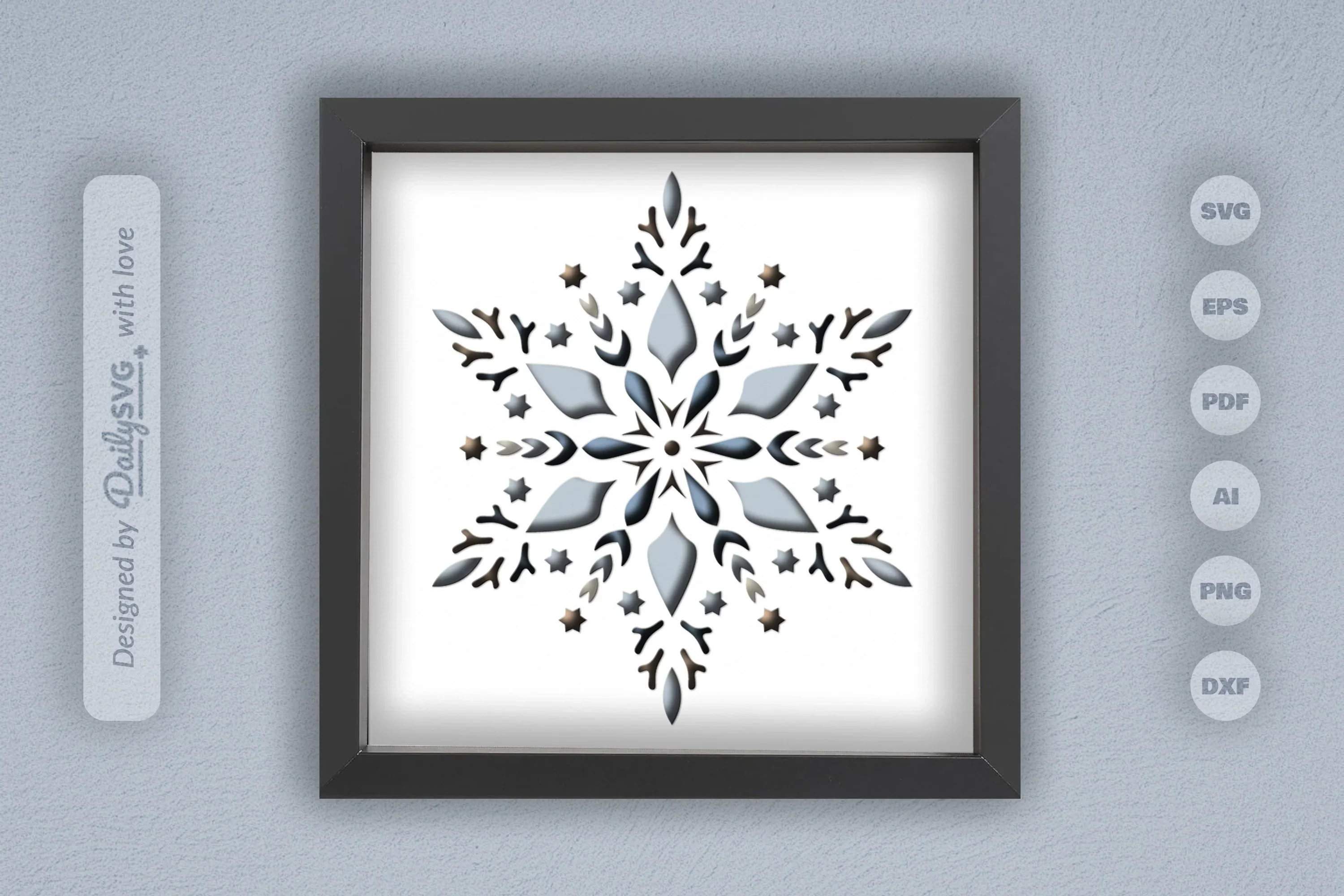 Winter Snowflake Papercut SVG Bundle