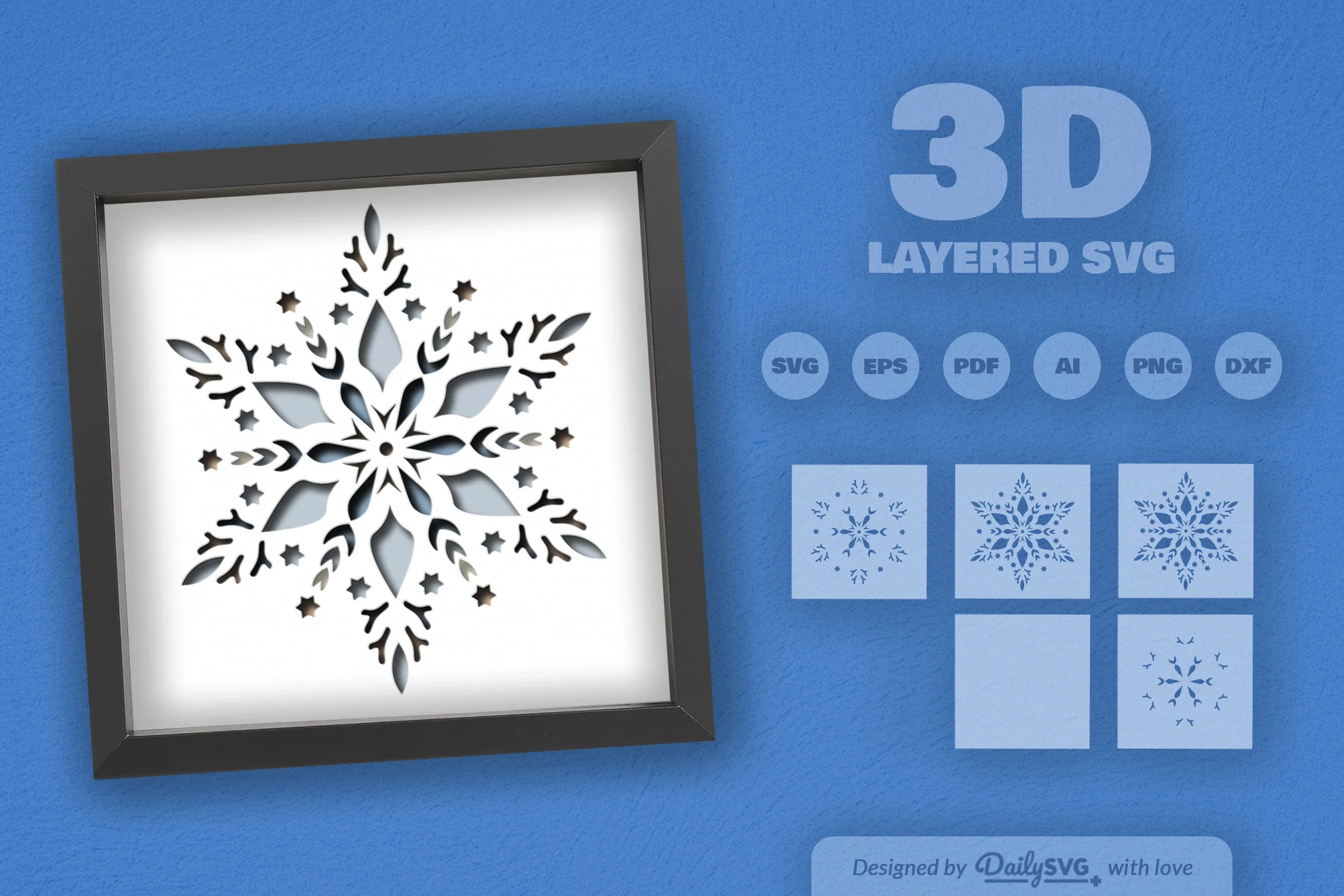 Winter Snowflake Papercut SVG Bundle - Image 2