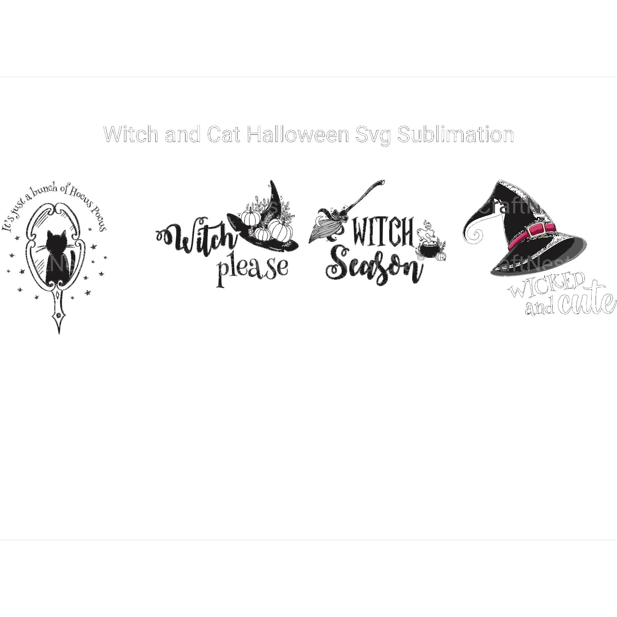 Witch and Cat Halloween SVG - Image 2