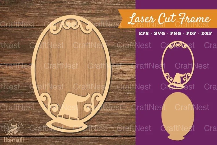 Witch Hat Laser Cut Frame Clipart Bundle