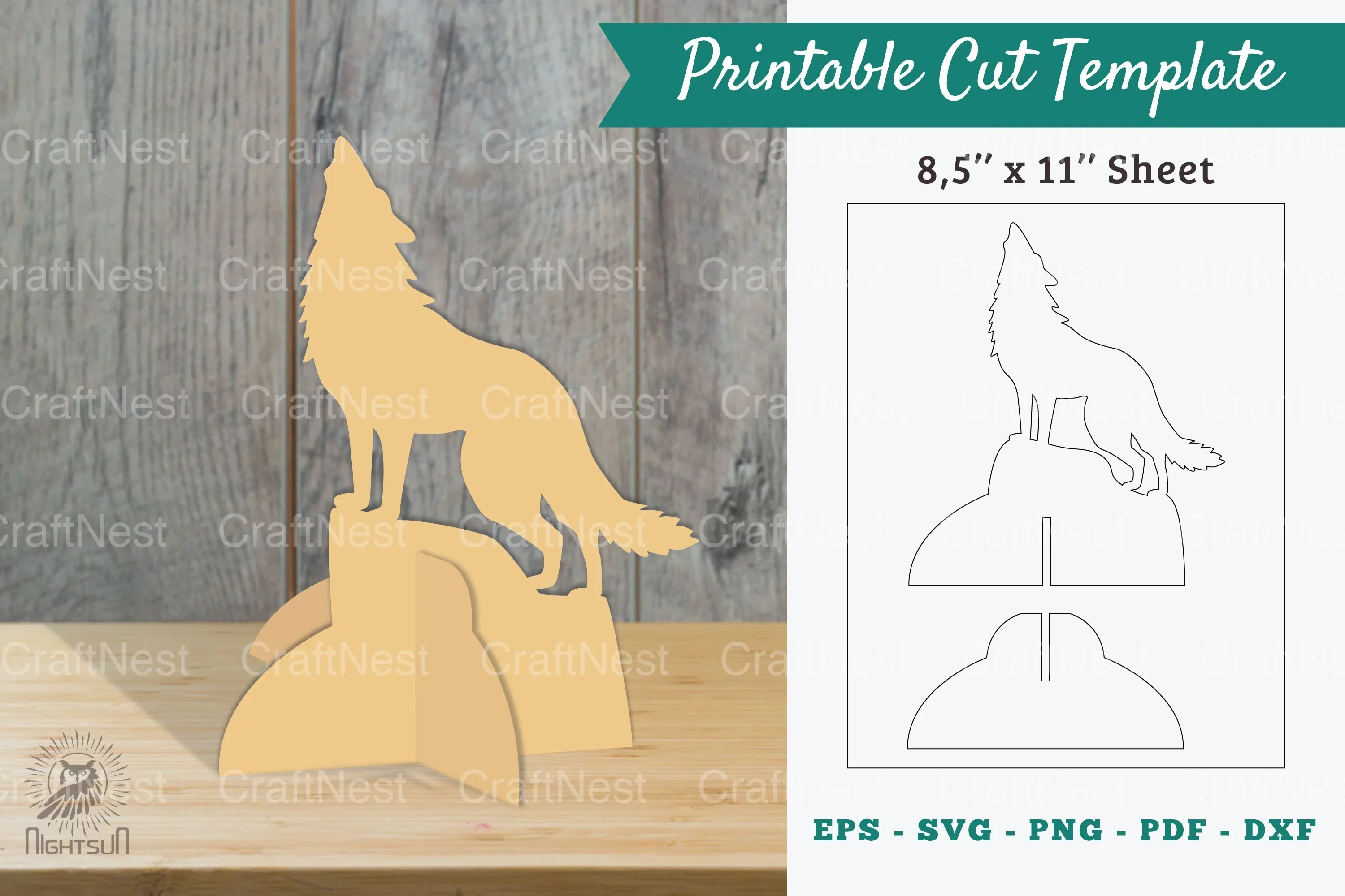 Wolf Printable Cut Template Bundle