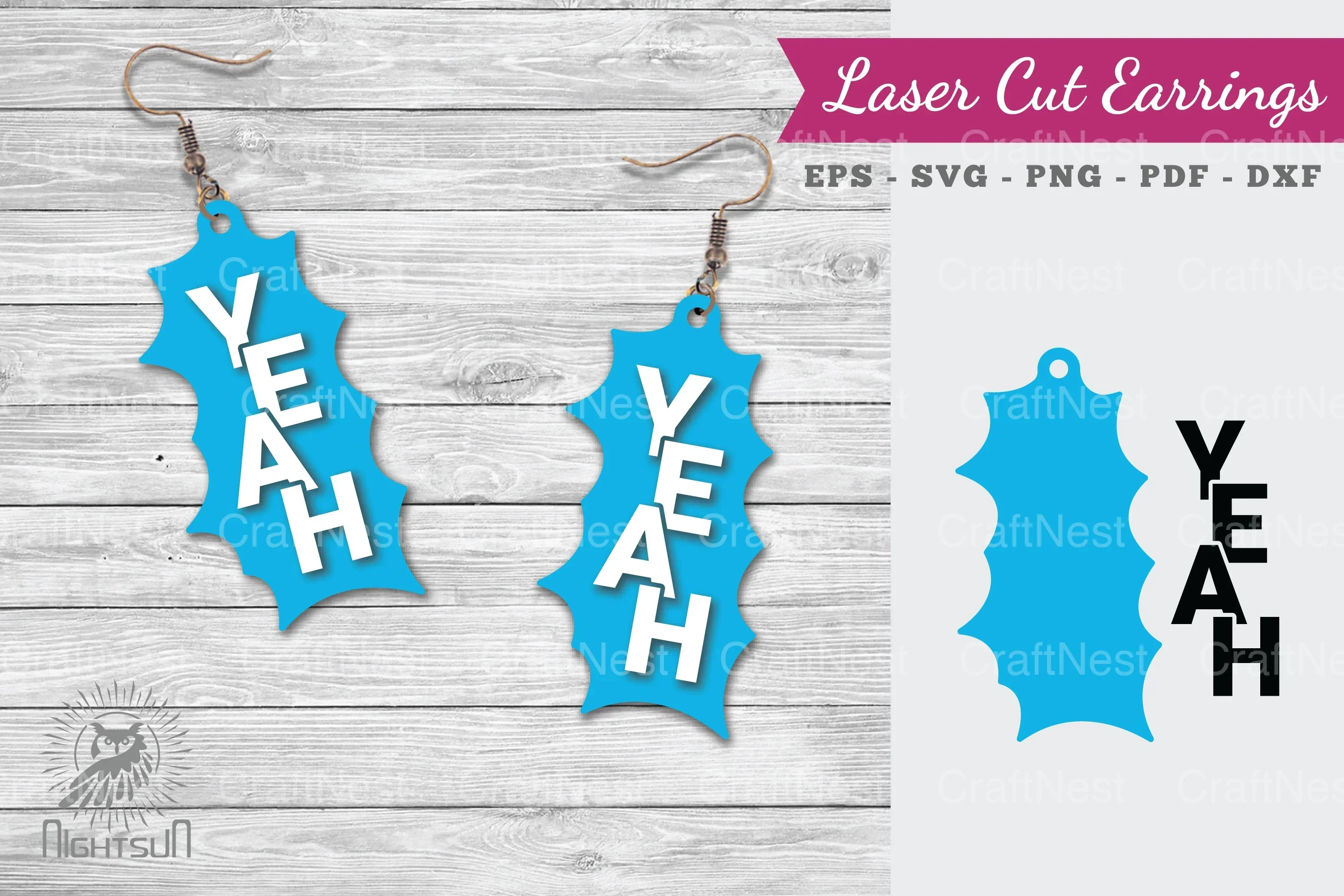 Yeah Laser Cut Earrings SVG Bundle