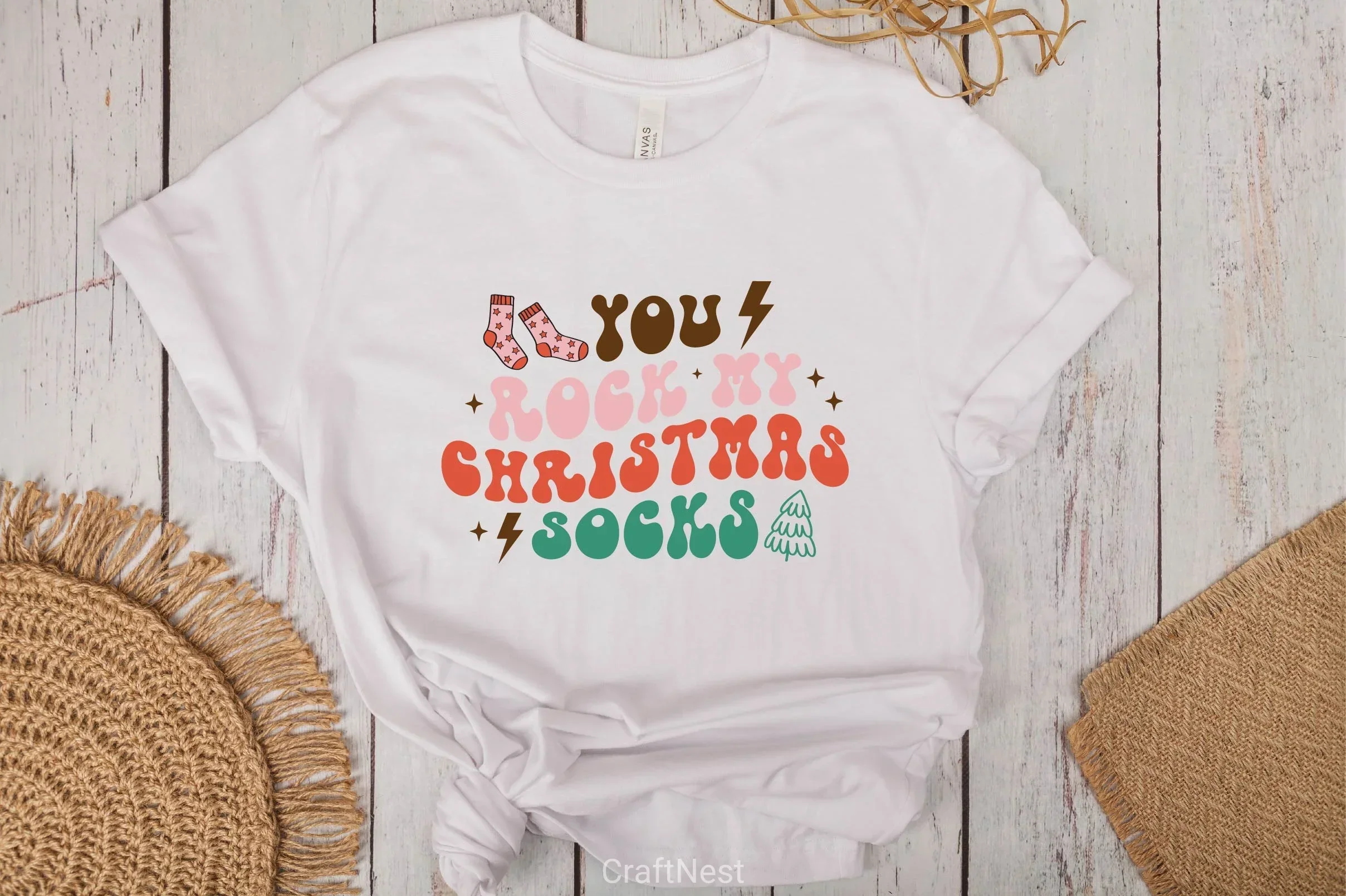 You Rock My Christmas Socks SVG Bundle - Image 3