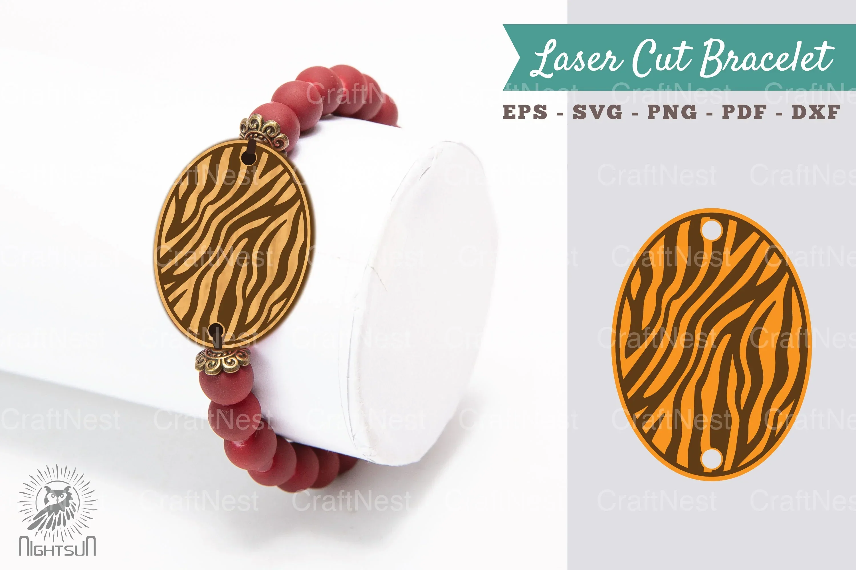 Zebra Texture Laser Cut Bracelet Design Bundle