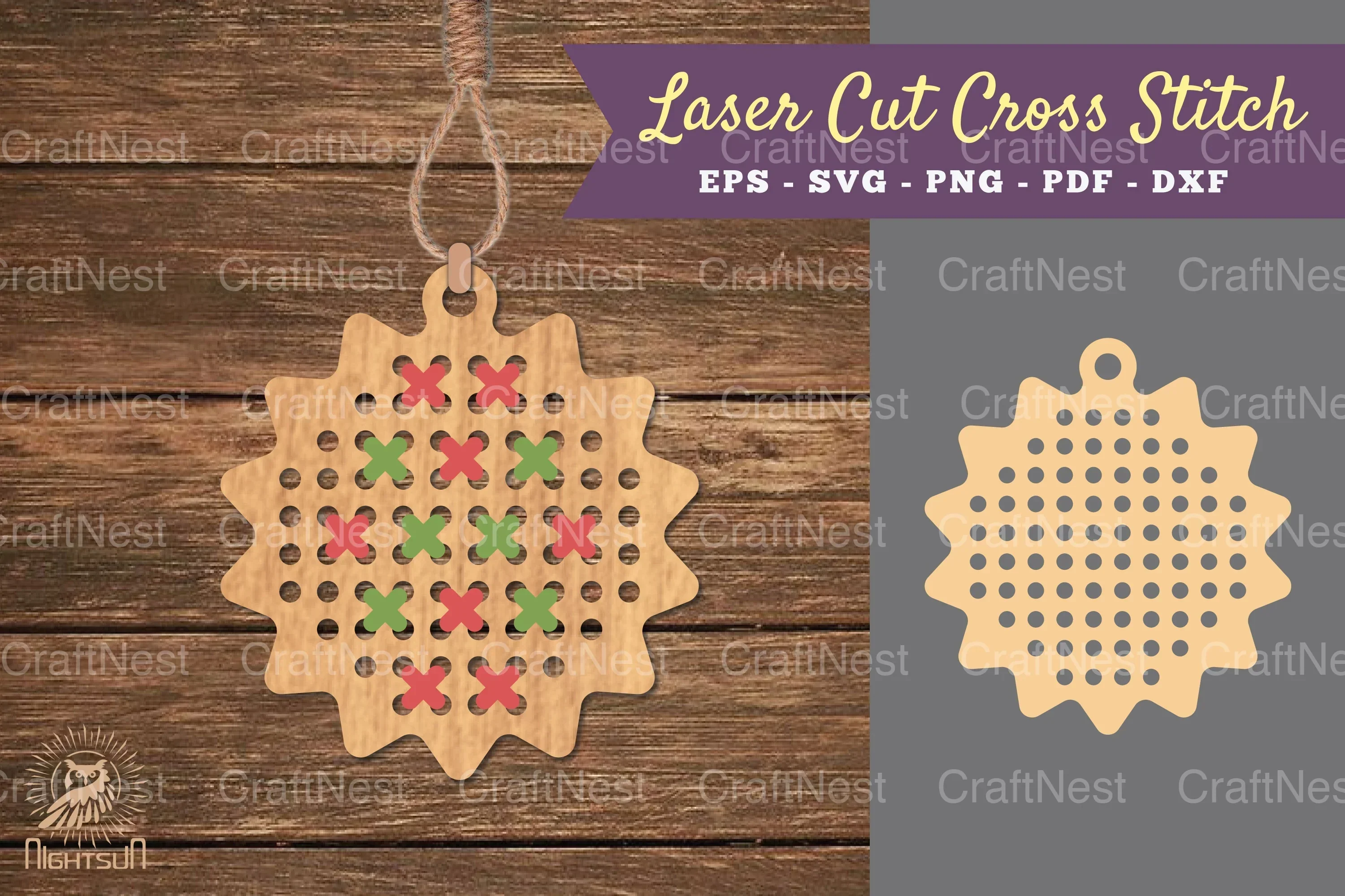 Zig Zag Cut Cross Stitch Clipart Bundle