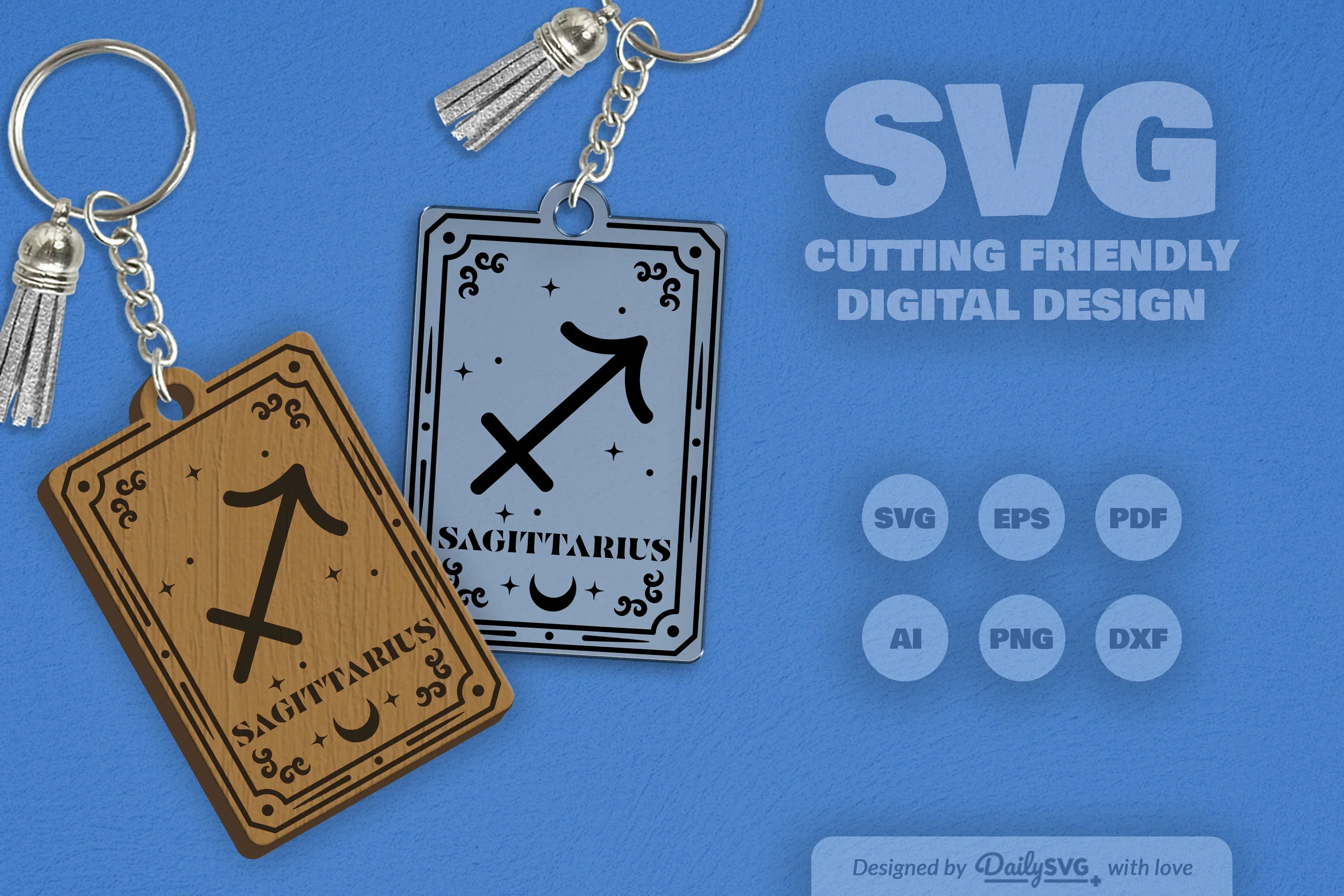 Zodiac SVG Bundle: Sagittarius Card Designs - Image 2
