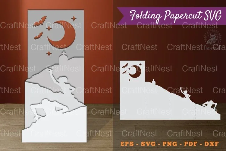 Zombie Folding Papercut SVG Bundle
